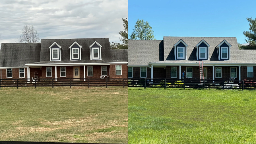 Soft washing before after